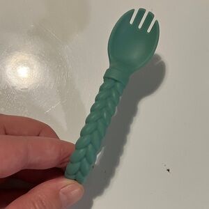 Teal Braided Handle baby Spork